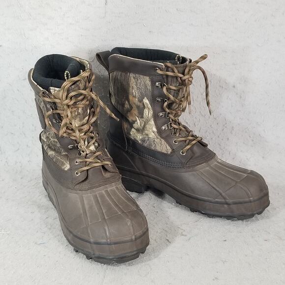 Browning Duck Boots Mens 13M Brown Thinsulate Ultra Insulation Camo Outdoor Hunt - Picture 1 of 14